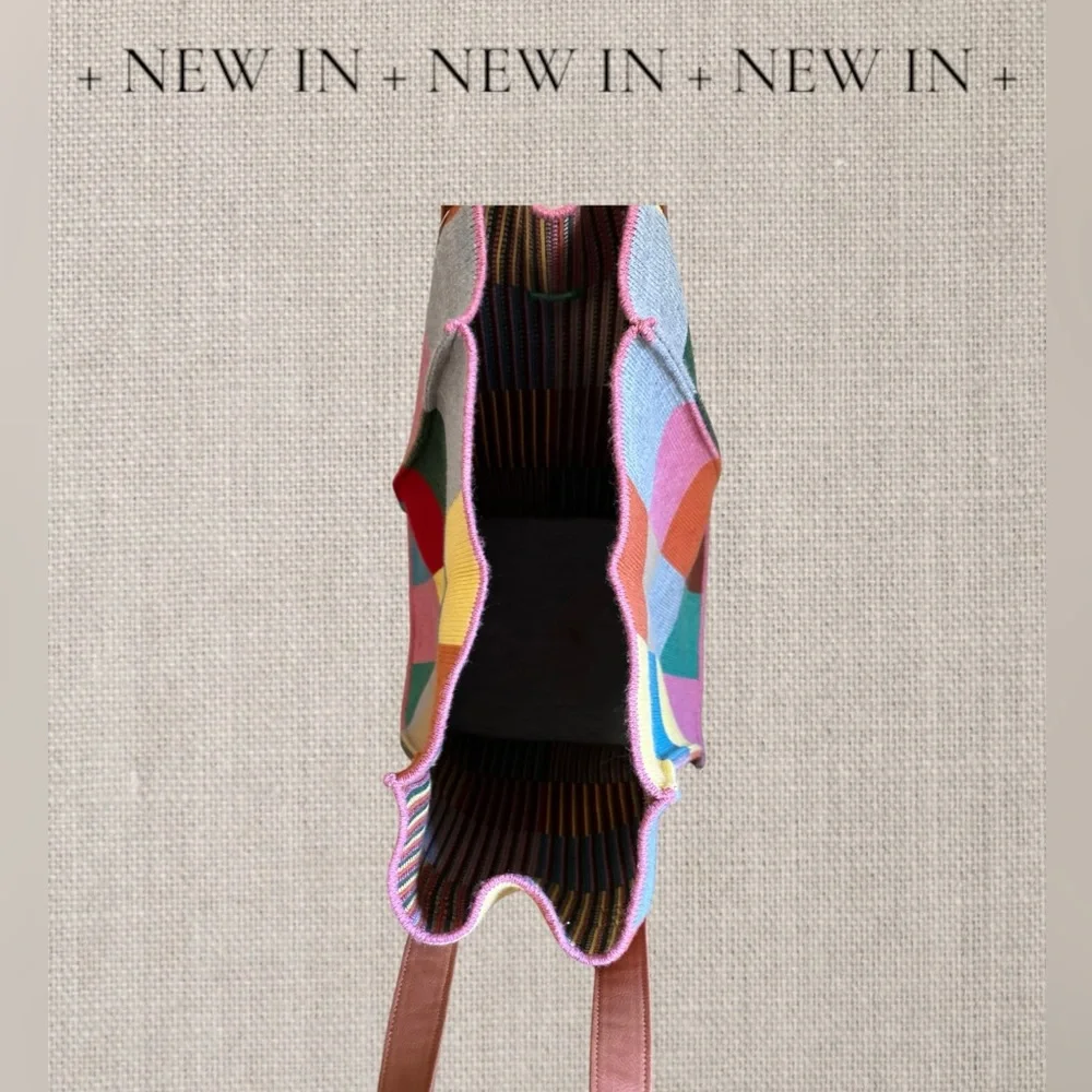 United Colors of Benetton Colorful Patchwork Tote Bag - Picture 3 of 6